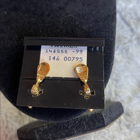 Monet Gold Earrings with Crystal Accents - Picture 2 of 5